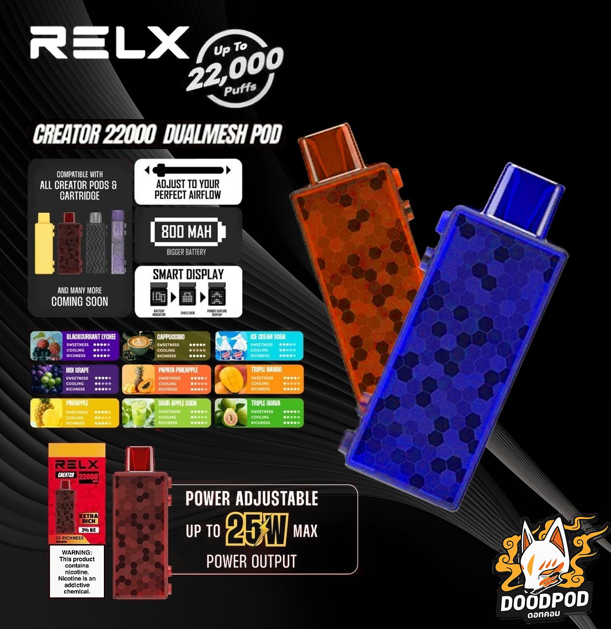 หัว Relx Creator 22000 Puffs
